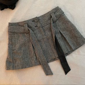 Wool Pleated Mini Skirt